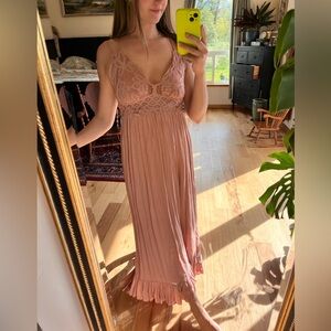 Free People Adella Lace Maxi Slip Dress